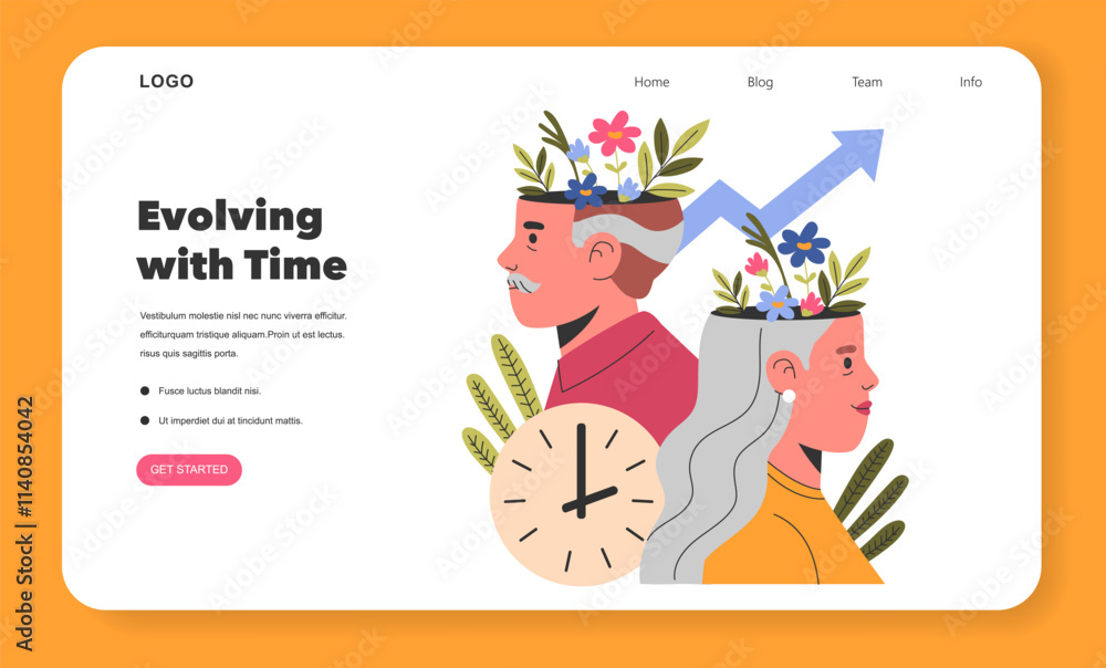 Fototapeta premium Perennial People. Flat Vector Illustration