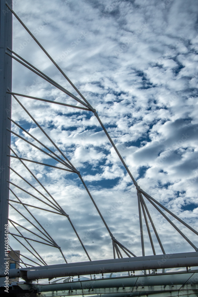 Fototapeta premium Building deco over cloudy blue sky