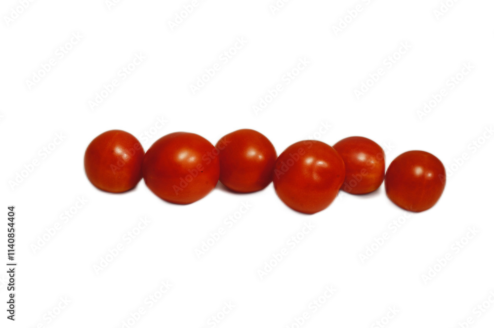 Fresh Tomatoes on White Background, Organic Produce Display Fresh Tomatoes on White Background, Organic Produce Display
