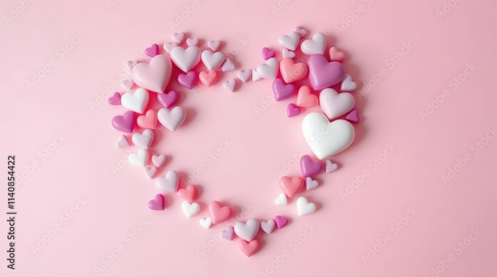 heart shape made of smaller 3D hearts heart shape made of smaller 3D hearts