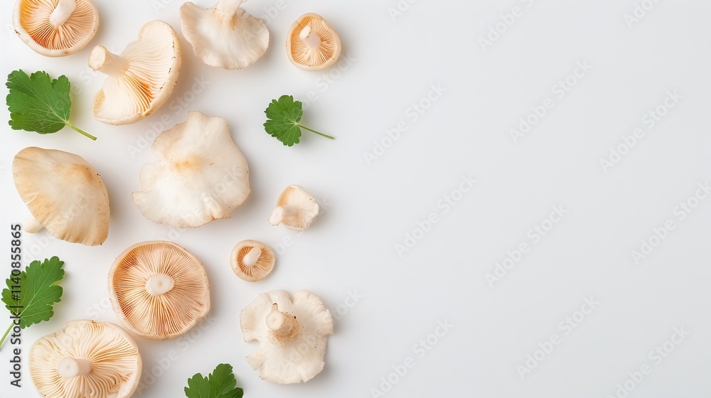 Oyster Mushrooms, Parsley Garnish, Raw Fungi, Cooking Ingredient, Healthy Eating, Close Up, Isolated on White, Copy Space, Culinary, Food Photography, Nutritious, Pleurotus Ostreatus
Oyster Mushrooms, Parsley Garnish, Raw Fungi, Cooking Ingredient, Healthy Eating, Close Up, Isolated on White, Copy Space, Culinary, Food Photography, Nutritious, Pleurotus Ostreatus