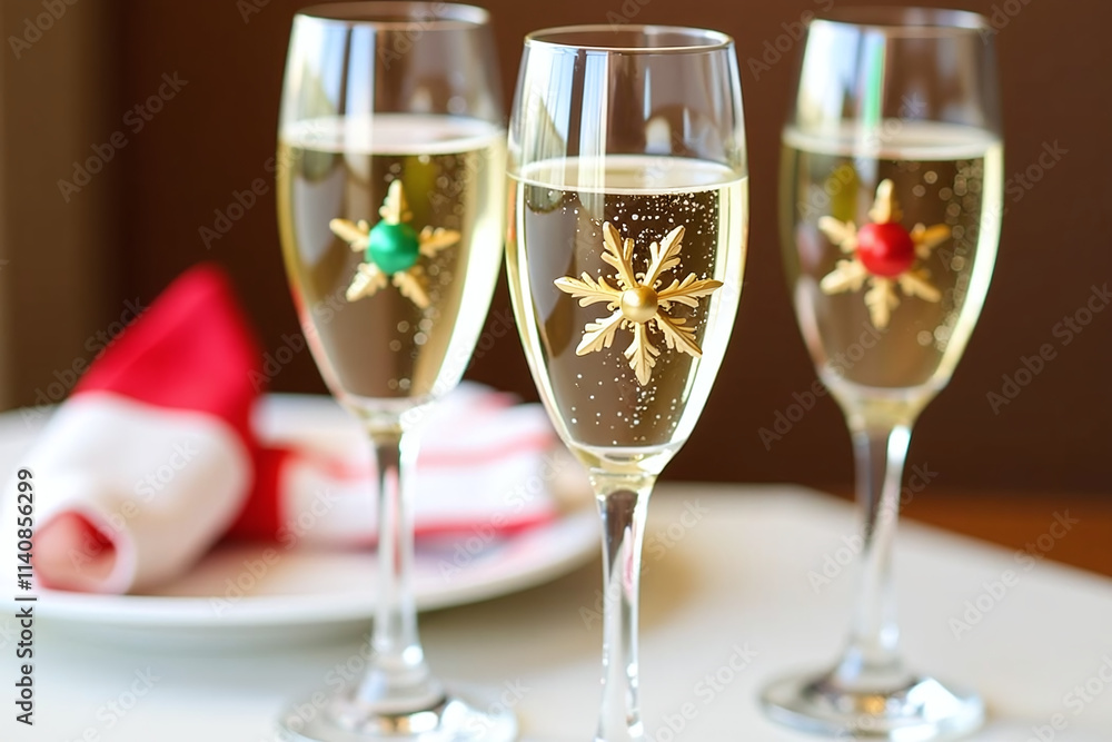 champagne glasses adorned festive christmas decorations add elegant touch holiday champagne glasses adorned festive christmas decorations add elegant touch holiday