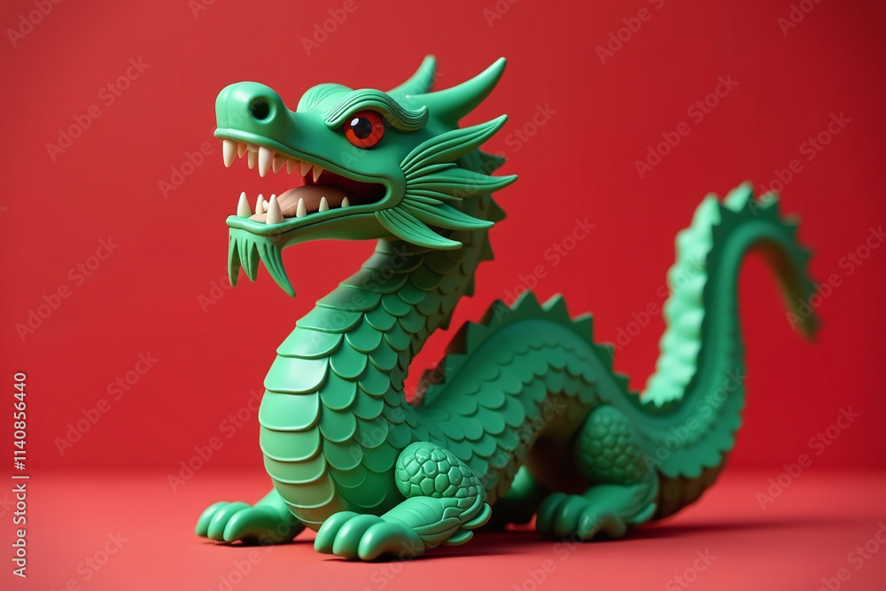 Fototapeta premium chinese celebrate new year green wooden snake symbol