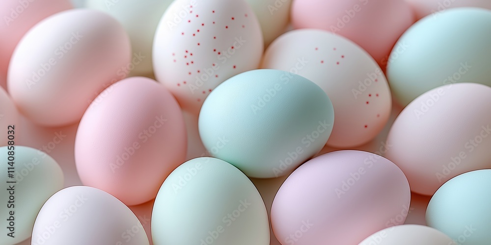 Minimalist pastel Easter eggs with smooth surfaces in soft pink, blue, and white tones, creating a clean, modern, and festive design. Minimalist pastel Easter eggs with smooth surfaces in soft pink, blue, and white tones, creating a clean, modern, and festive design.
