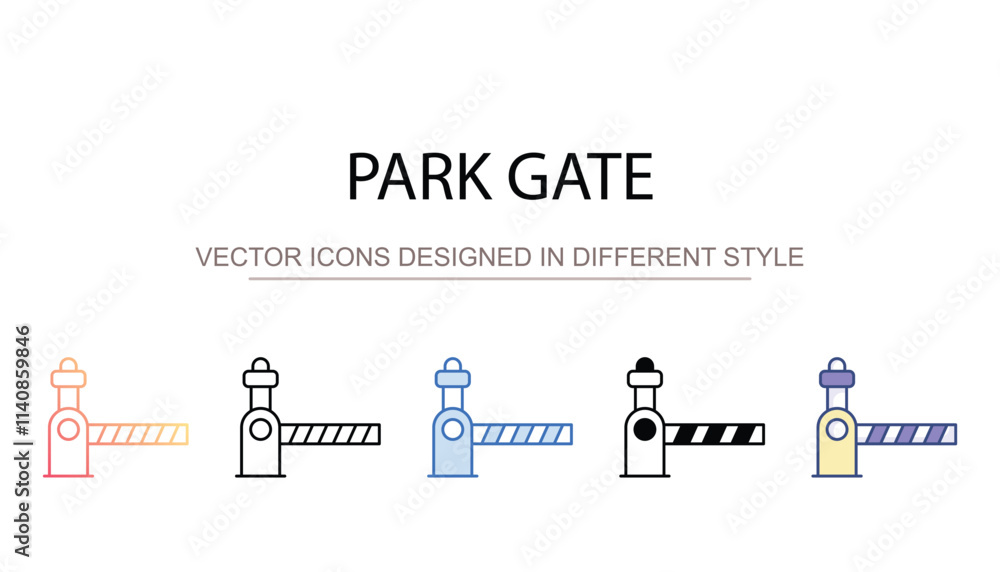 Park Gate icon design with white background stock illustration Park Gate icon design with white background stock illustration
