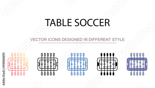 Table Soccer icon design with white background stock illustration