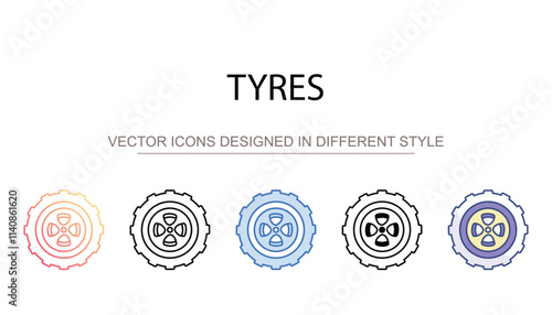 Tyres icon design with white background stock illustration