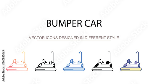 Bumper Car icon design with white background stock illustration