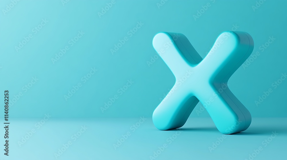 Obraz premium A math multiplication sign (×) on a plain blue background