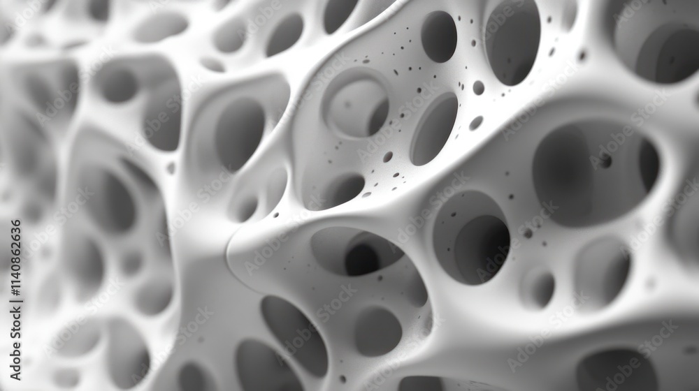 Abstract 3D Render: White Cellular Structure Abstract 3D Render: White Cellular Structure