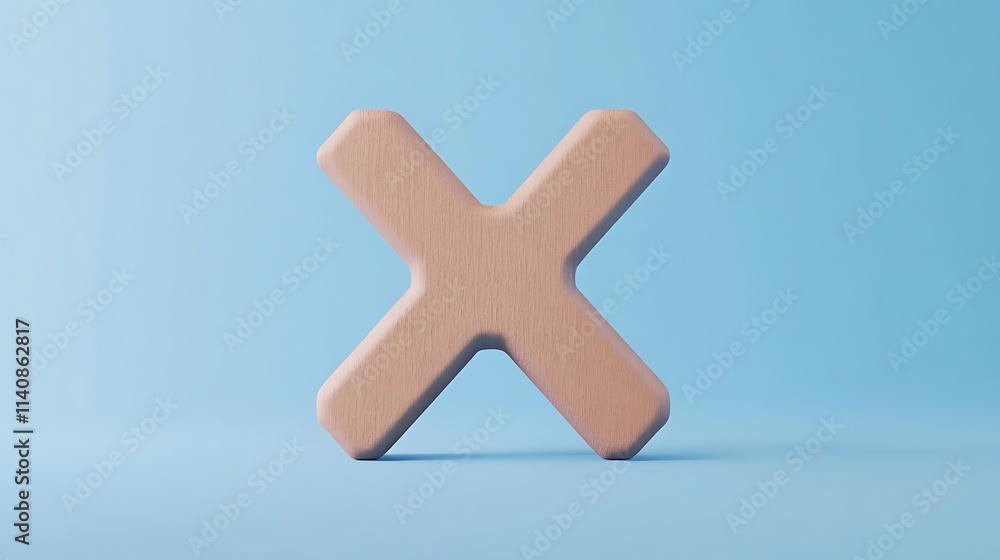 Obraz premium A math multiplication sign (×) on a plain blue background