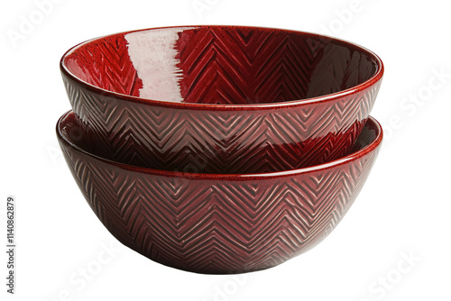 a red bowl with a pattern on it