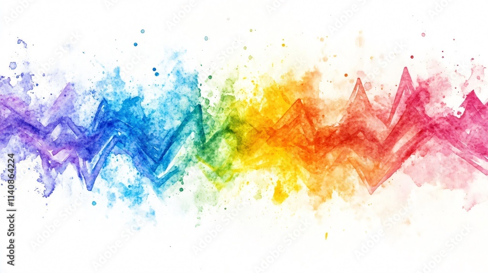 A Vibrant Watercolor Rainbow: Abstract Art in Vivid Colors A Vibrant Watercolor Rainbow: Abstract Art in Vivid Colors