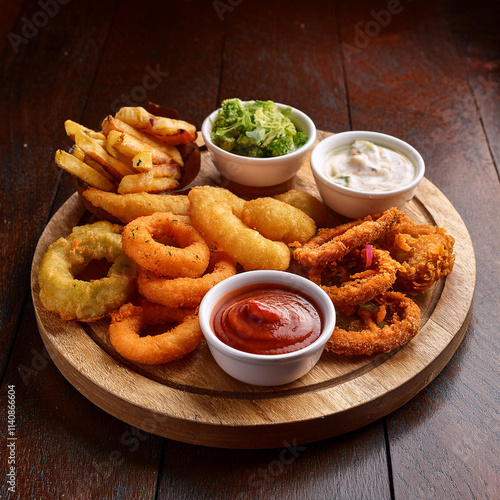 Enticing Tapas Selection with Tempuras and Mozzarella Sticks photo