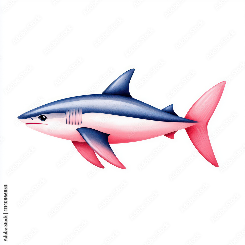 Fototapeta premium colorful shark with sleek design and vibrant colors