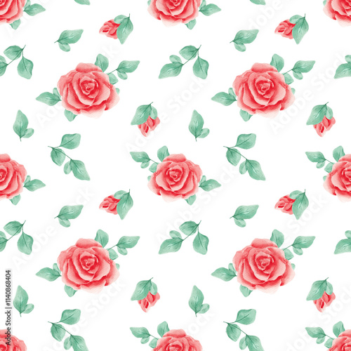 Wallpaper Mural Seamless pattern. Red roses. Watercolor roses. Texture. Print for fabric. Gift wrapping paper. Rose pattern. Wallpaper. Scrapbooking. Design. Home textiles. Torontodigital.ca