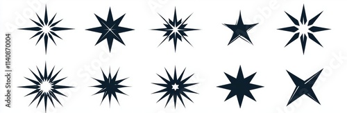 Wallpaper Mural Modern shining star set. Modern shining star icons. Icon for sparkles. Icon for sparks set. Set of modern sparkles star symbols. Icon for star sparkles. Icon for sparkling stars. Torontodigital.ca