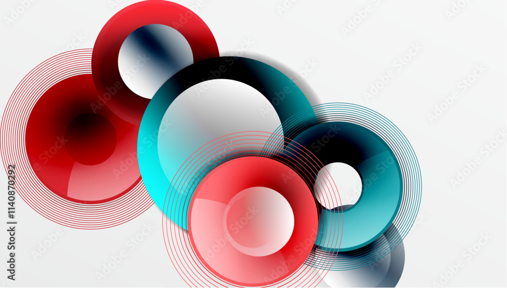 Sleek vector design with overlapping circles in vibrant colors and smooth gradients. Dynamic composition with depth, symmetry, and minimalistic elegance on a light background Sleek vector design with overlapping circles in vibrant colors and smooth gradients. Dynamic composition with depth, symmetry, and minimalistic elegance on a light background