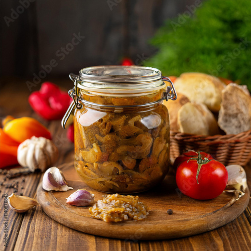 Savory Romanian Spread with Mushrooms Onions Peppers Tomatoes photo