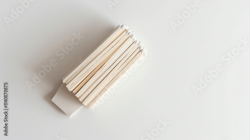 A minimalist image of vintage matchbooks isolated on a clean white background.--ar 16:9 photo