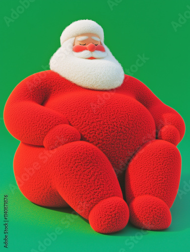 Wool felt Santa Claus toy with cozy Christmas theme