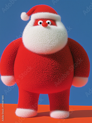 Santa Claus wool felt figure in red festive 