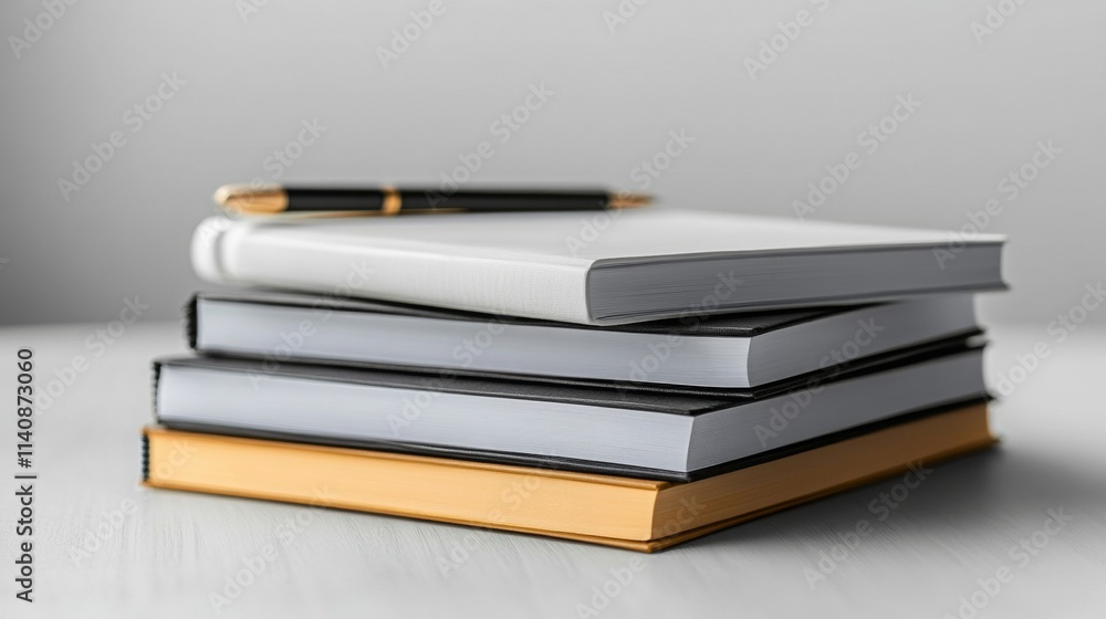 Fototapeta premium Several notebooks, ready for use in work.