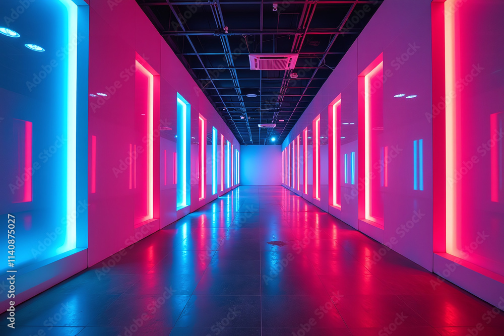 neon lights create futuristic visual display public neon lights create futuristic visual display public