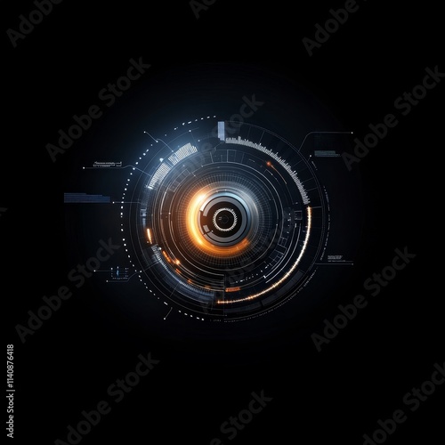 Wallpaper Mural A close up of a glowing circle with a black background Torontodigital.ca