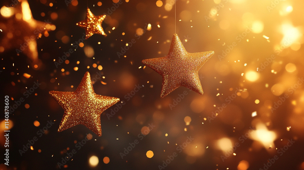 Golden star-shaped bokeh lights creating a festive and magical background, perfect for holiday designs and seasonal celebrations.
Golden star-shaped bokeh lights creating a festive and magical background, perfect for holiday designs and seasonal celebrations.