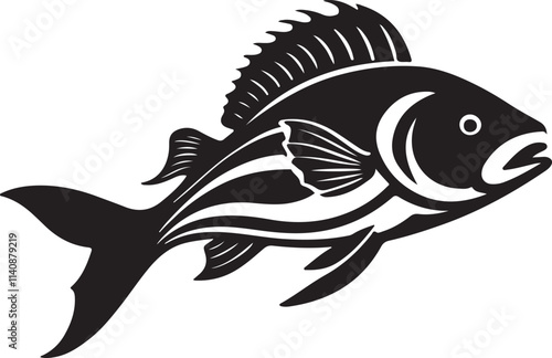 Wallpaper Mural A Black and White Fish Logo Type Silhouette Design Torontodigital.ca