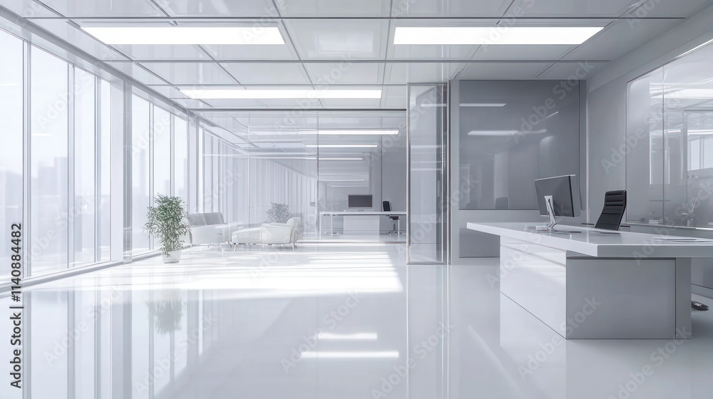 Modern Minimalist Office Space Design: A Sterile White Haven Modern Minimalist Office Space Design: A Sterile White Haven