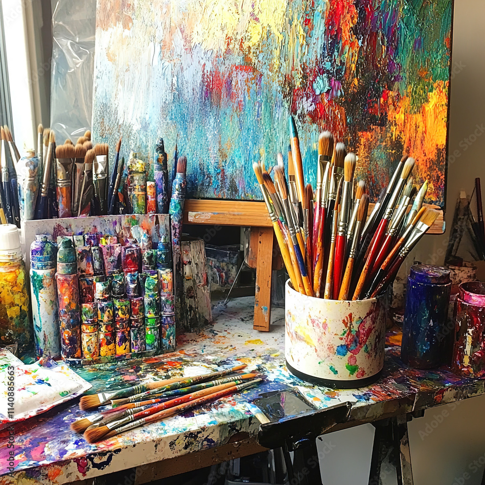 brushes and palette brushes and palette