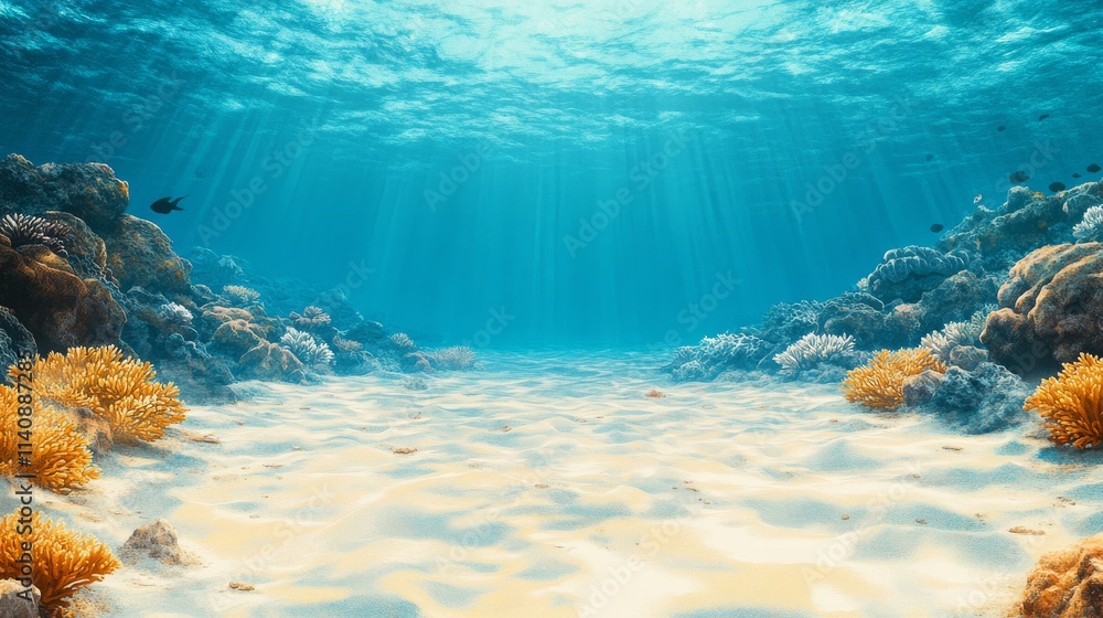Fototapeta premium coral reef and diver