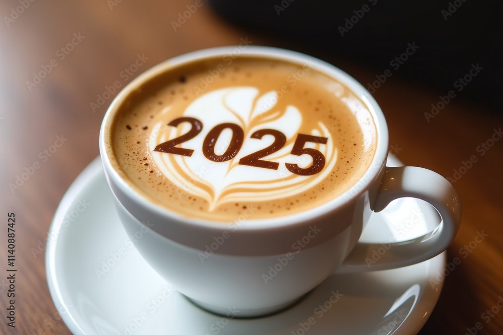 white coffee cups theme number frothy surface white coffee cups theme number frothy surface