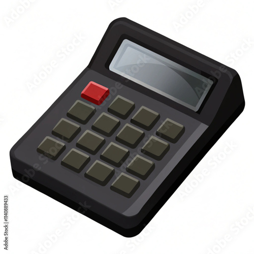 Electronic black calculator vector.Illustration vector with a white background.