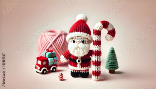 Charming Knitted Santa Claus - Festive Handmade Christmas Decor