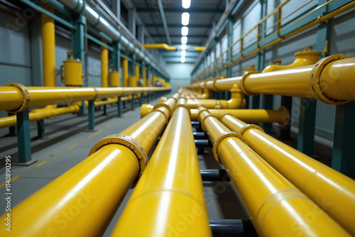 yellow gas pipelines found inside many industrial plants worldwide