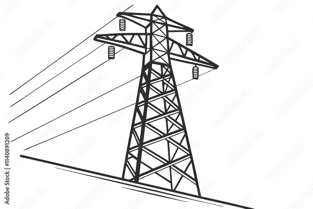 icon of a power pole Black Color and white Background icon of a power pole Black Color and white Background