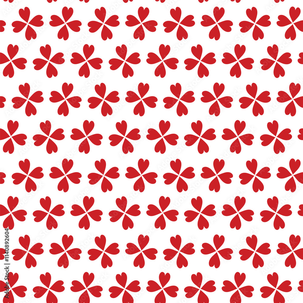 Valentines seamless pattern with red heart shapes Valentines seamless pattern with red heart shapes