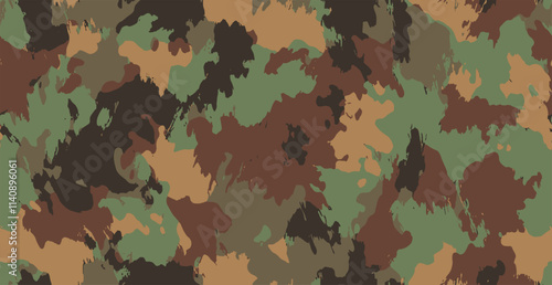 Grungy camouflage seamless pattern. Vector hunting camo. military background fabric textile print