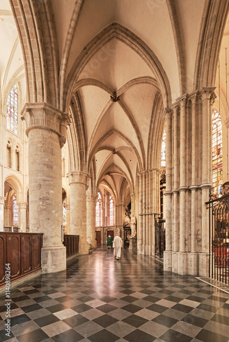 Interior of the Cathedral of Our Lady in Antwerp, Belgium