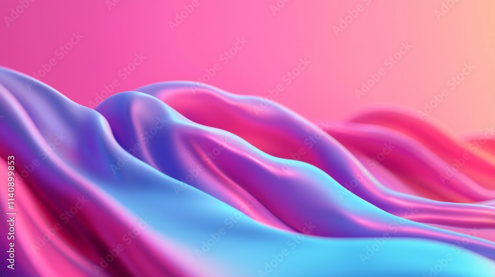 Fototapeta premium Abstract Pink Blue Flowing Waves Background Design