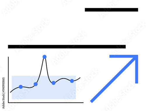 Bar line scatter plots convey analysis growth data trends. Ideal for business, finance, tech, marketing, education, research, strategy. Line metaphor photo