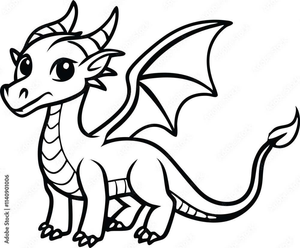 Fototapeta premium dragon line art design