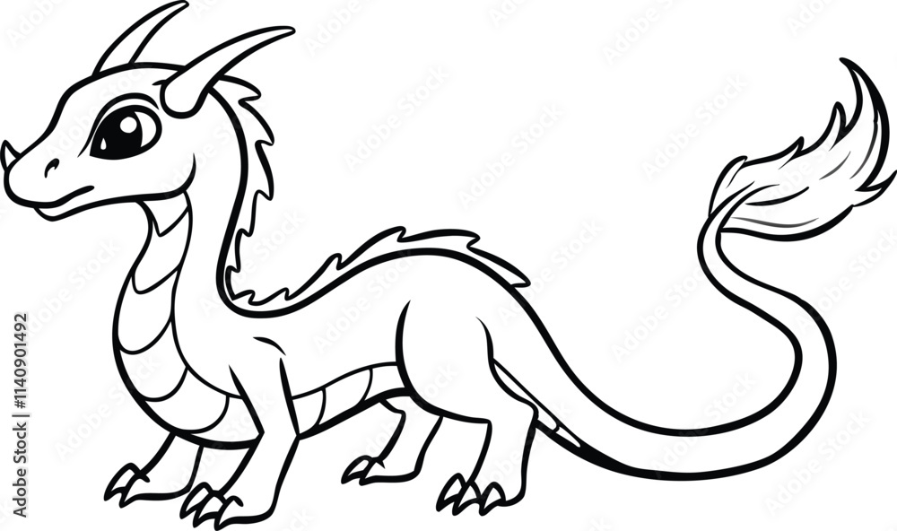 Fototapeta premium dragon line art design