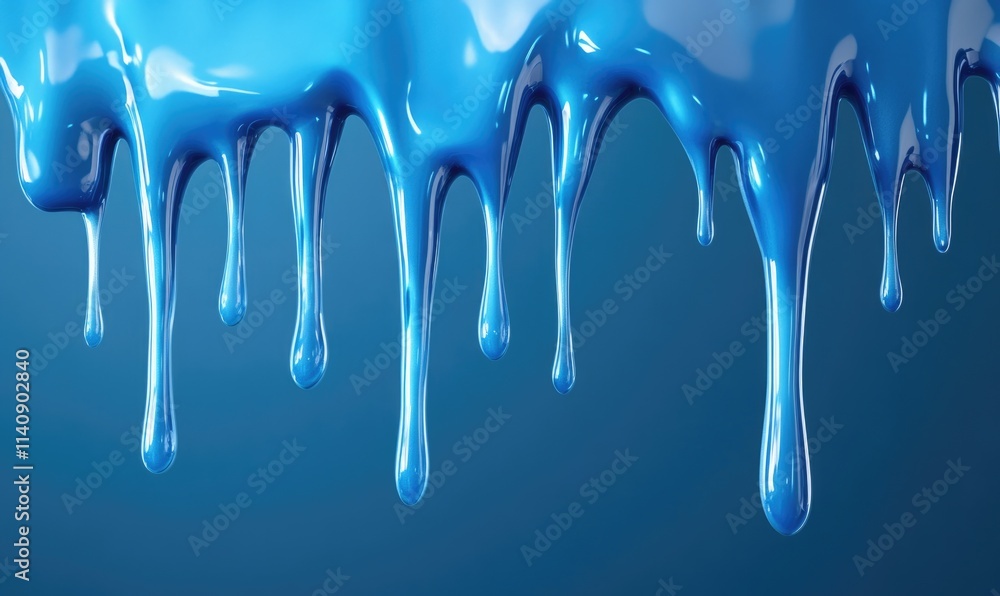 Blue paint dripping down a wall Blue paint dripping down a wall