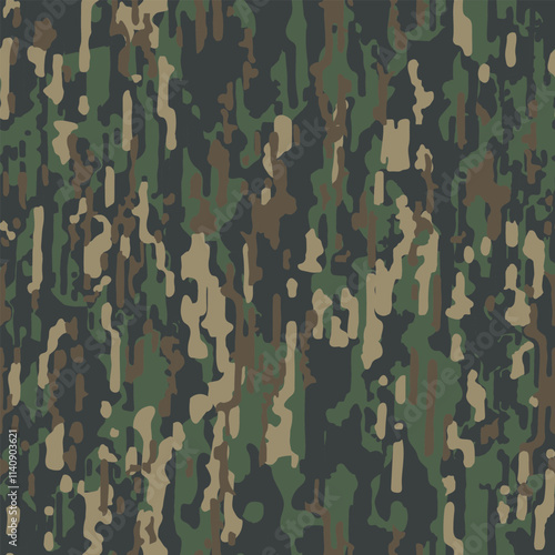 Abstract grunge camouflage, seamless texture, military camouflage pattern, Army or hunting dark khaki green camo clothes. Camouflage wallpaper