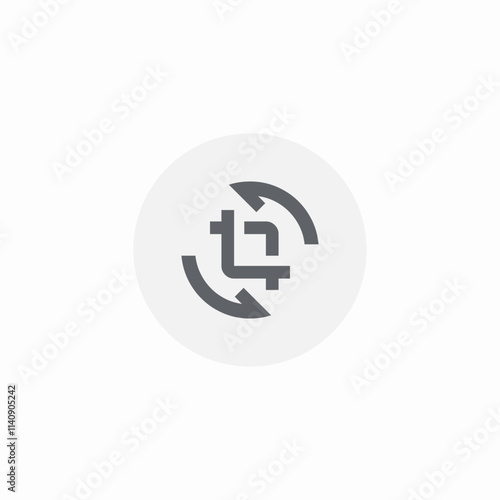 crop rotate icon sign vector