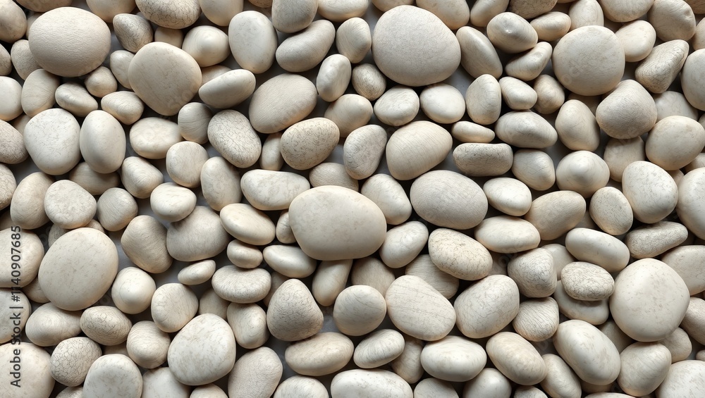 Smooth Pebbles in Light Shades: A Tranquil Collection Smooth Pebbles in Light Shades: A Tranquil Collection
